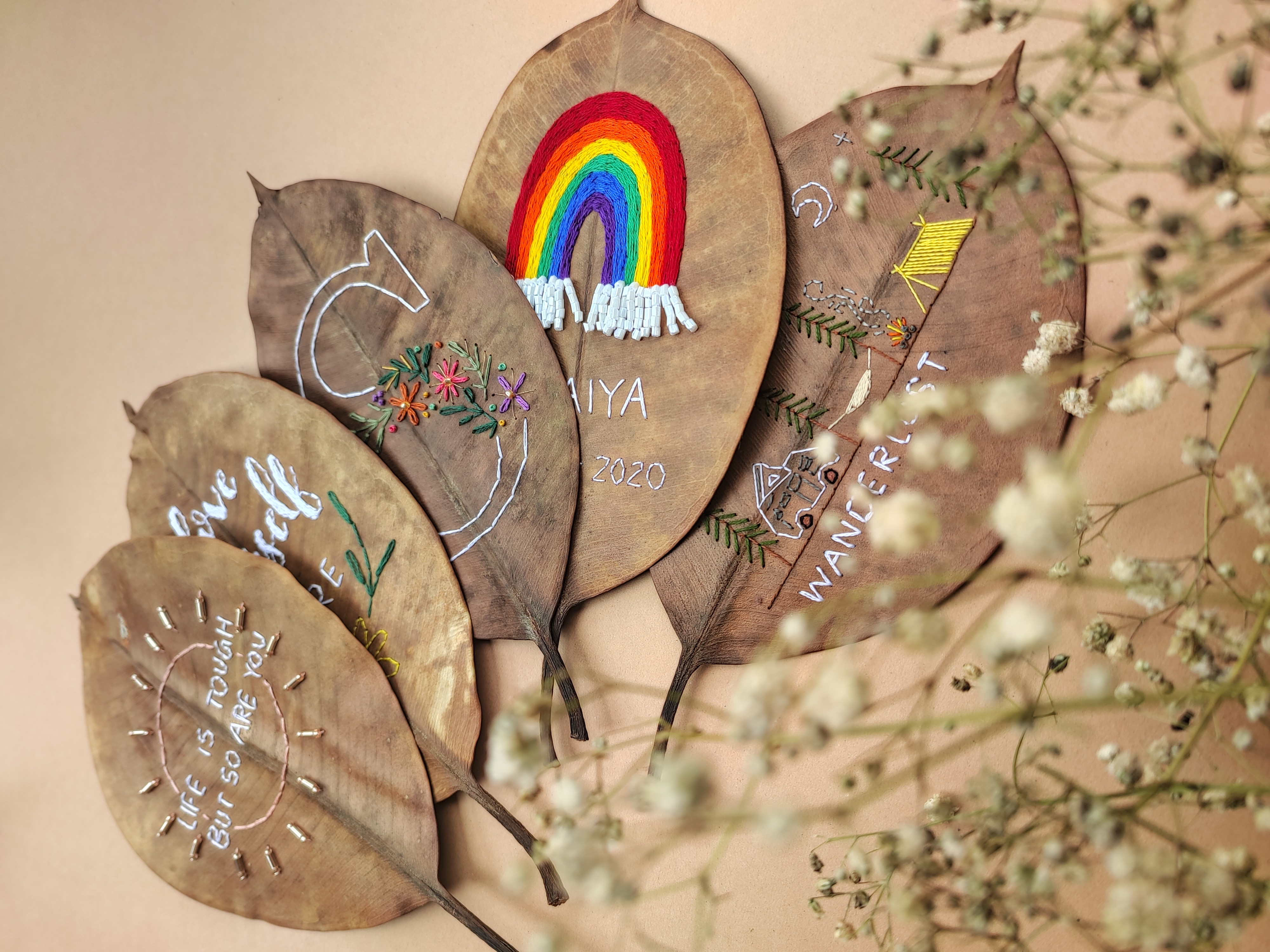 Leaf embroidery